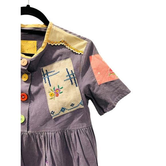 Katy The Flower Lady Vintage Patchwork RARE Dress Size 12 Festival Hippie Boho - Picture 5 of 12